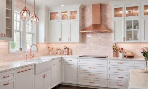 White and Rose Gold Kitchen