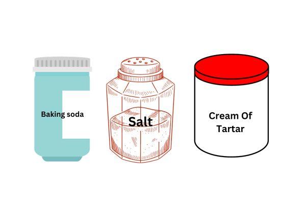 cream of tartar, baking soda, and salt 