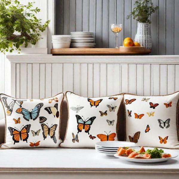 butterfly-themed kitchen cushions