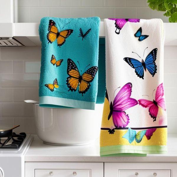 butterfly-themed kitchen towel