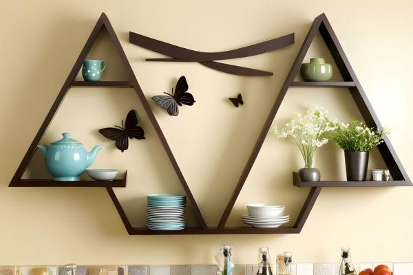 butterfly-themed wall shelves