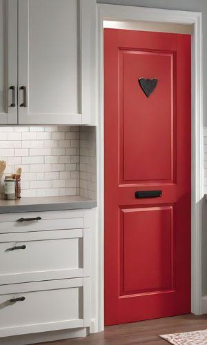 red pantry door