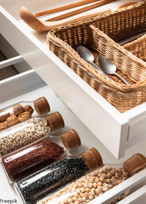 built-in drawer for pantry