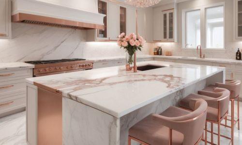 Rose Gold Edge Marble Countertops