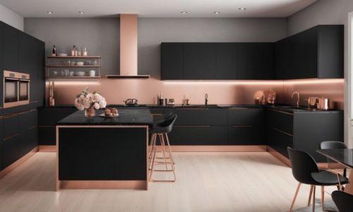 Black and Rose Gold Kitchen