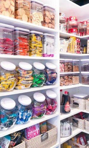 snack station in walk-in pantry 