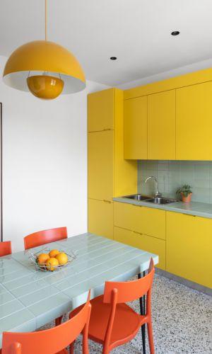 Yellow and Sage Green Kitchen