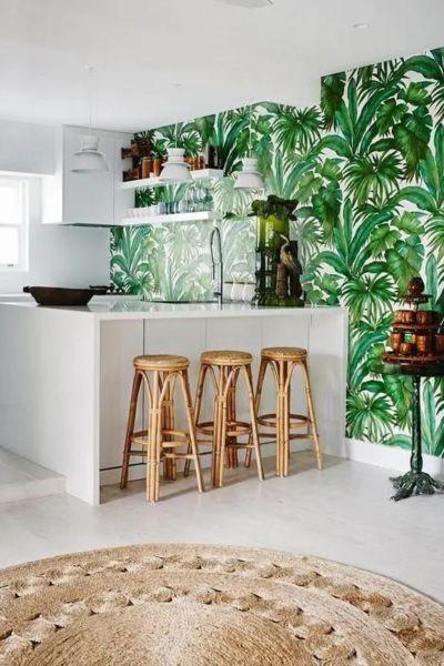Botanical-themed wallpaper