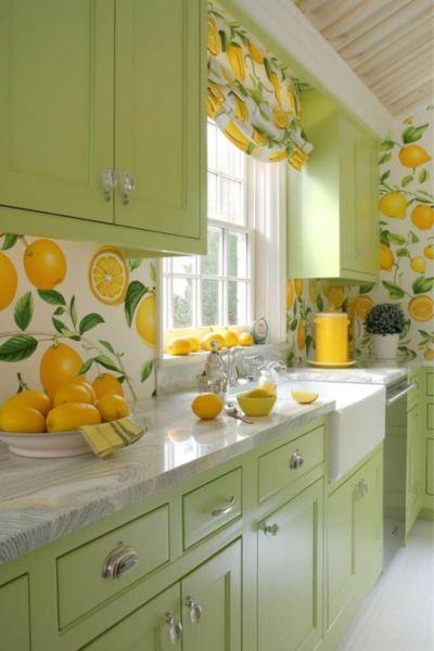 Citrus print wallpaper