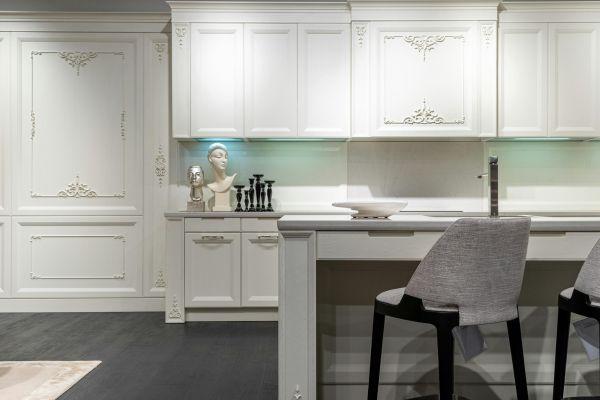 Traditional Raised Panel White Cabinets