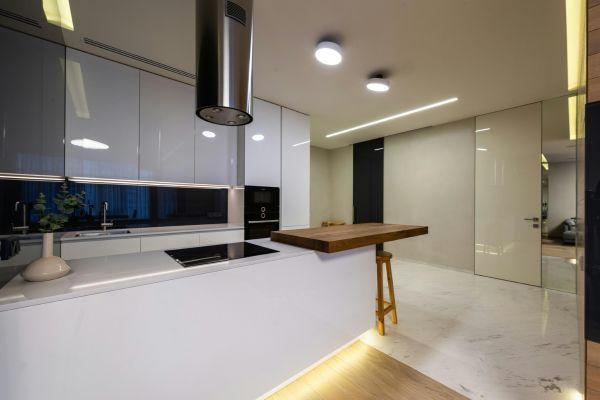 White Cabinets with Bold Backsplash