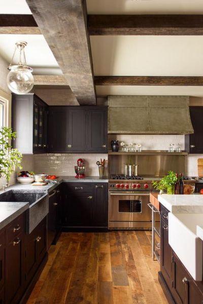 Black Cabinets with Concrete Countertops