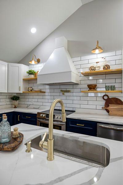 White Cabinets with Subway Tile Backsplash