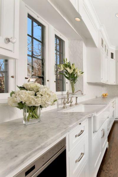 White Cabinets with Quartz Countertops