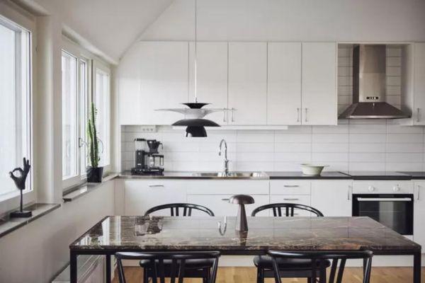 Scandinavian Style White Cabinets