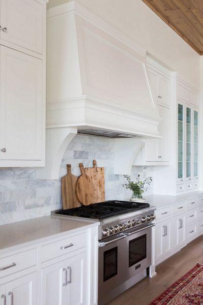 Transitional Kitchen with White Cabinets