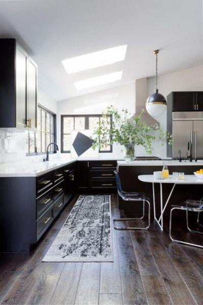 Black Cabinets with Skylights