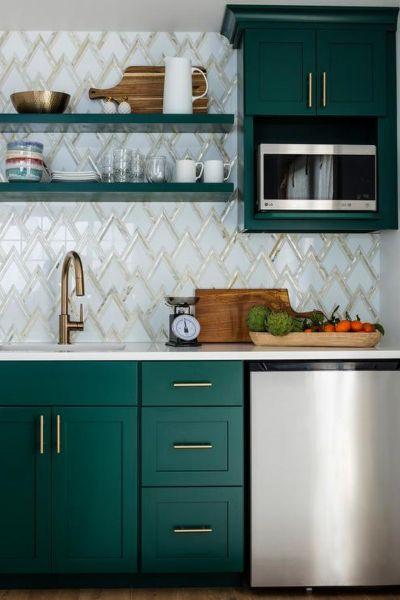 Hunter Green Cabinets