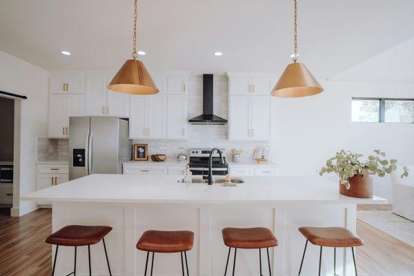 White Cabinets with Brass Hardware