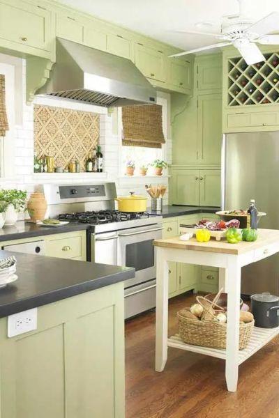 Pistachio Green Cabinets